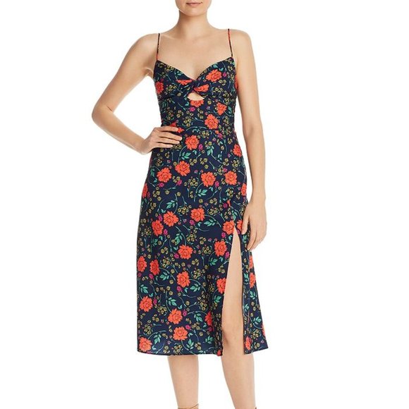 Finders Keepers Hana Midi Dress Navy Floral - Picture 2 of 10